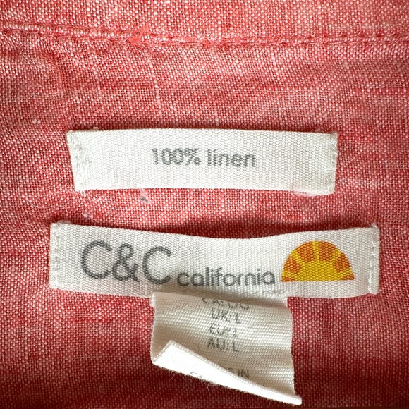C&C California Linen Button Down Shirt Resort Beach - Picture 6 of 10